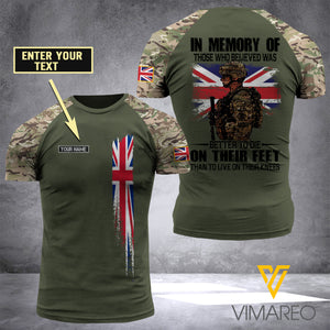 British Soldier Combat-in memory 3D Printed Shirt