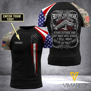 Customized USA Flag 3D PRINTED SHIRT 0104NGBA