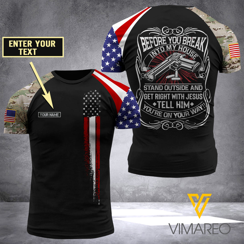 Customized USA Flag 3D PRINTED SHIRT 0104NGBA