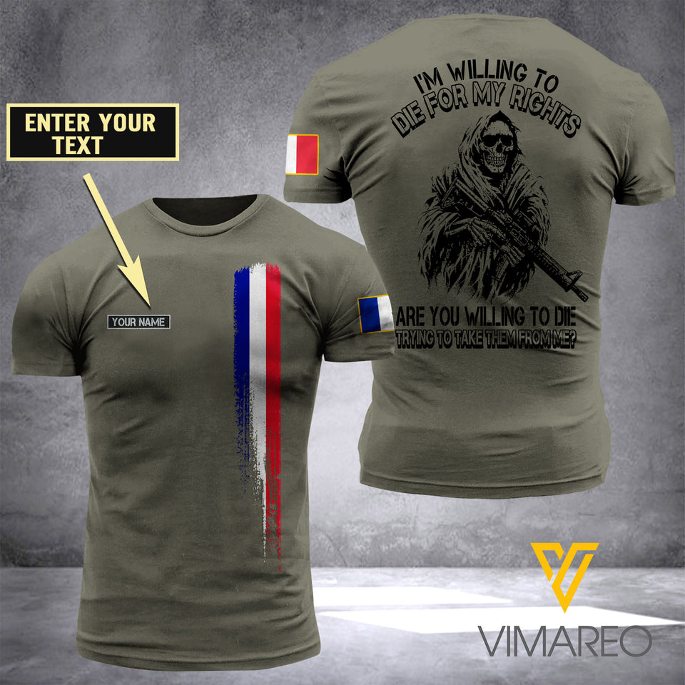 Customized French Soldier 3D Printed Shirt ZA054