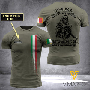 Customized Italian Soldier 3D Printed Shirt ZA064