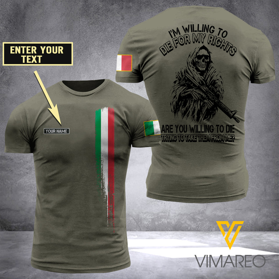 Customized Italian Soldier 3D Printed Shirt ZA064