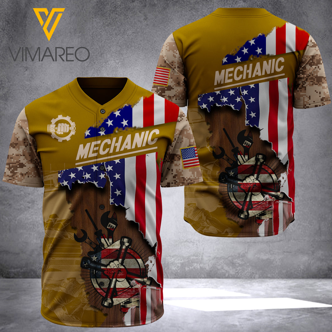 MECHANIC BASEBALL JERSEY 3D PRINTED