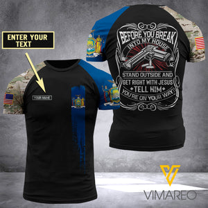 Customized New york Flag 3D PRINTED SHIRT 0204NGBA