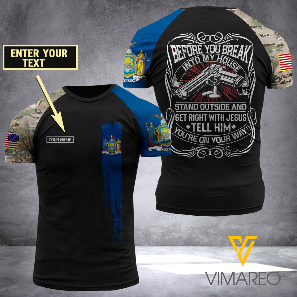 Customized New york Flag 3D PRINTED SHIRT 0204NGBA