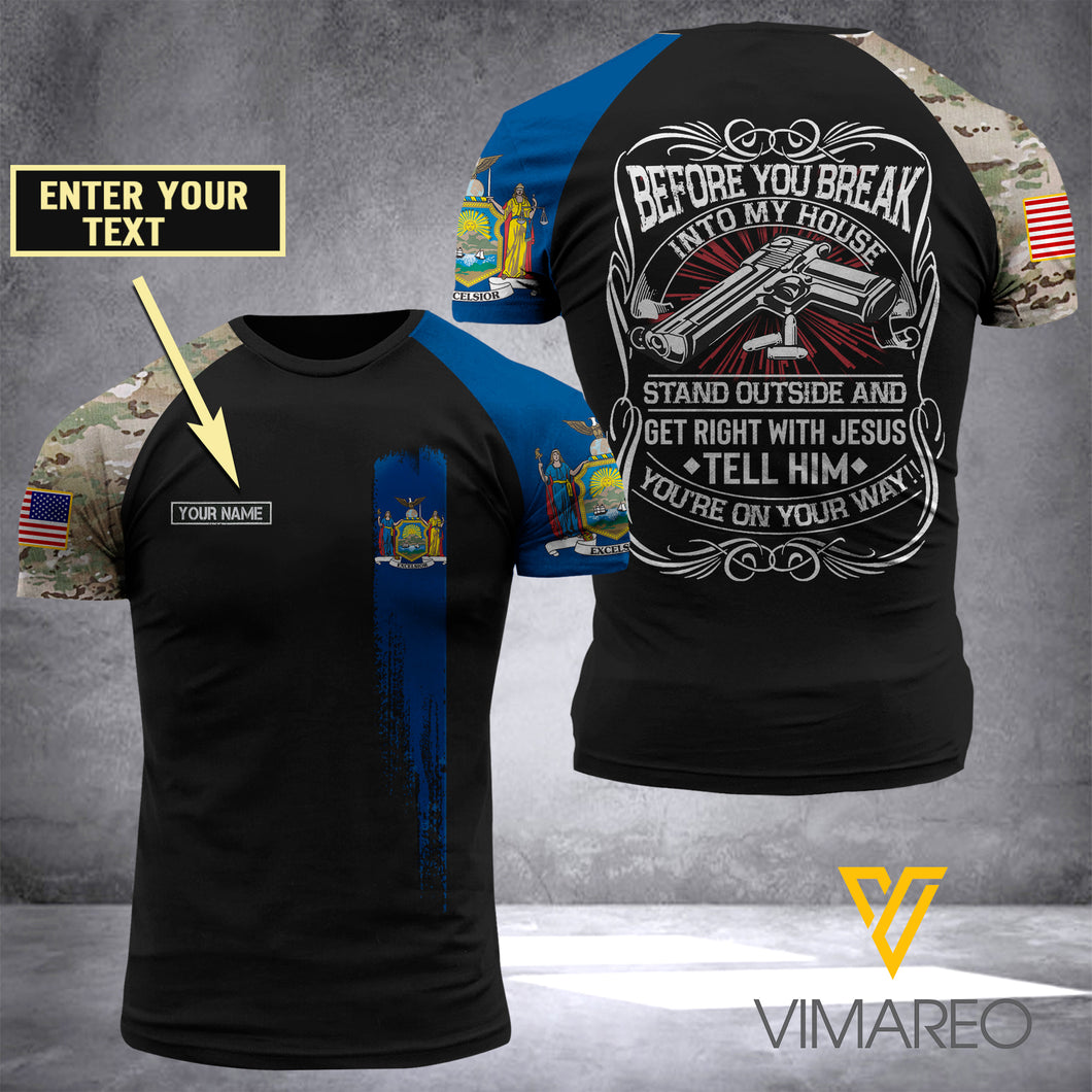 Customized New york Flag 3D PRINTED SHIRT 0204NGBA