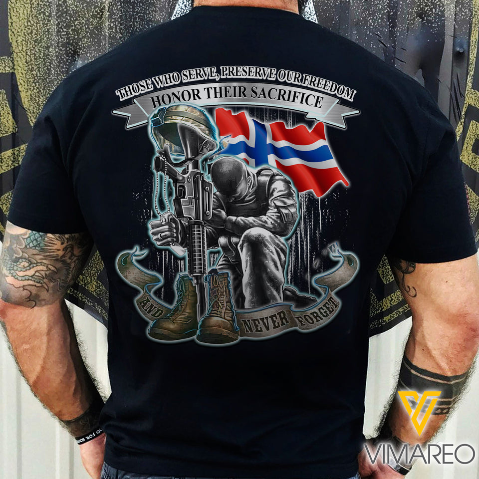 NORWAY VETERAN T SHIRT 3D PRINTED 1305NGBA