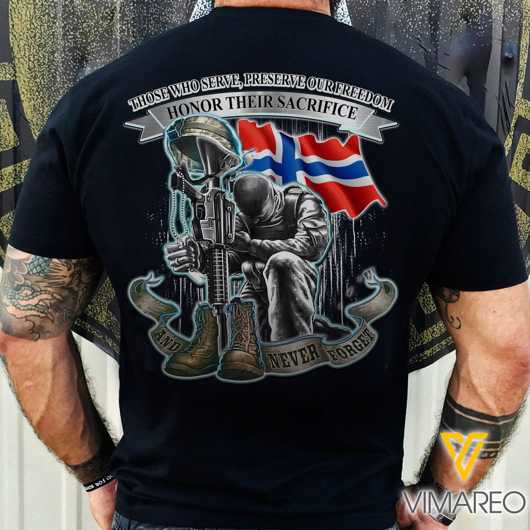 NORWAY VETERAN T SHIRT 3D PRINTED 1305NGBA