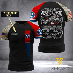 Customized Tennesse Flag 3D PRINTED SHIRT 0104NGBA