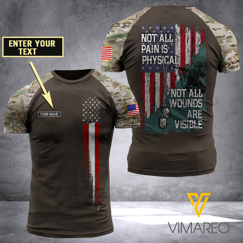 US Flag Customized 3D PRINTED SHIRT PTR