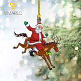 SANTA CLAUSE RIDING HORSE ORNAMENT TNVQ1110