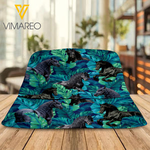 FRIESIAN HORSE HAWAI PATTERN BUCKET HAT 3D PRINTED