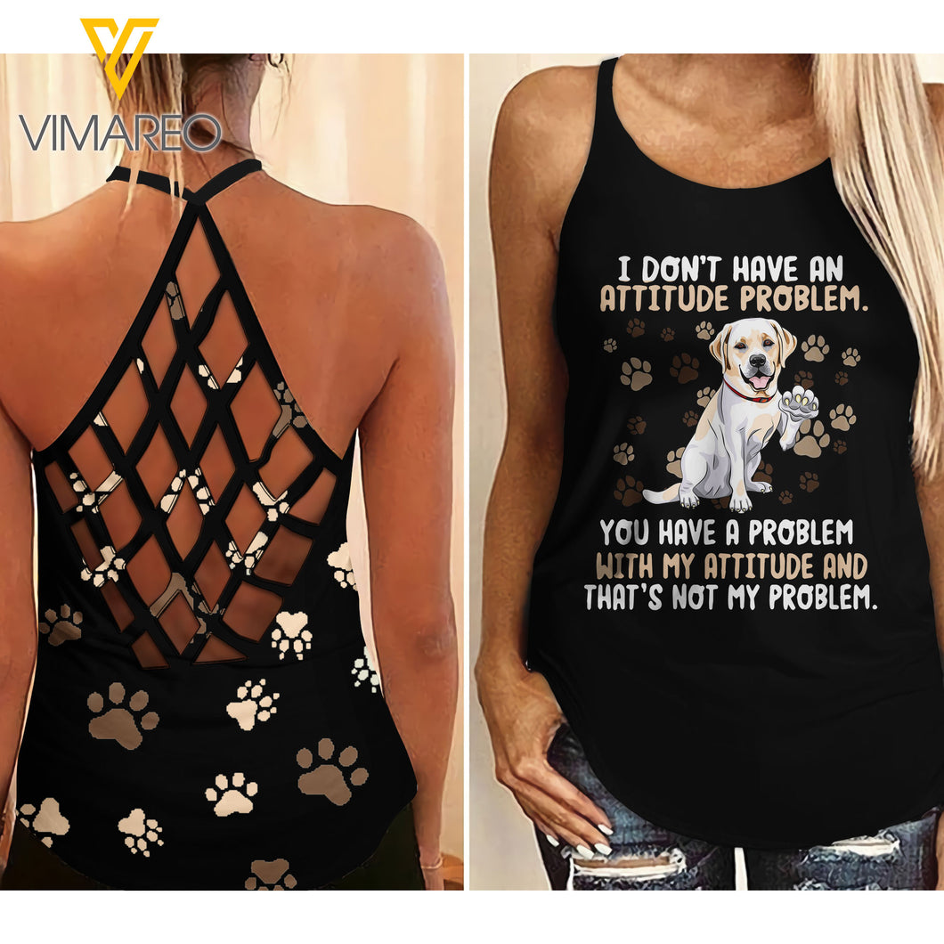 LABRADOR RETRIEVER ATTITUDE CRISS-CROSS TANK TOP TNVQ1009
