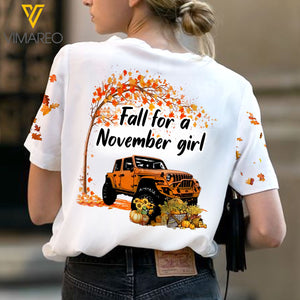 FALL FOR A NOVEMVER GIRL JEEP 3D SHIRT TNVQ1609