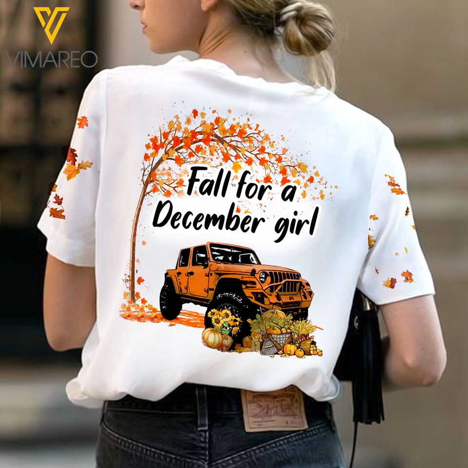FALL FOR A DECEMBER GIRL JEEP 3D SHIRT TNVQ1609
