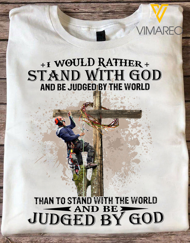 STAND WITH GOD ARBORIST WHITE TSHIRT TNVQ2409