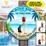 CUSTOMIZED YOGA DOG MOM BEACH BAR WOODEN WELCOME DOOR SIGN