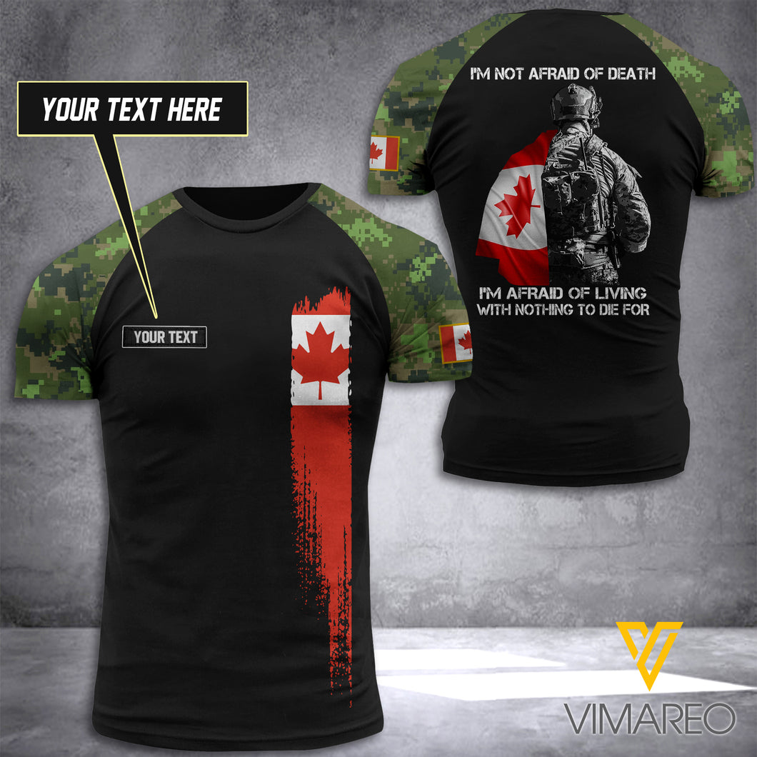 CUSTOMIZED CANADIAN ARMY DIE FOR 3D PRINTED T SHIRT