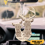 PERSONALIZED DEER COUPLE CAR HANGING ORNAMENT TNDT2912