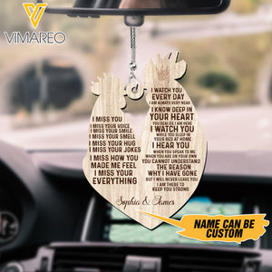 PERSONALIZED ROOSTER COUPLE CAR HANGING ORNAMENT TNDT0301