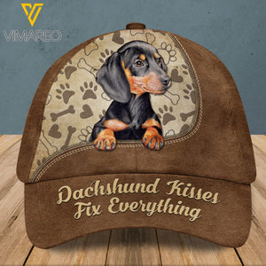 DACHSHUND PEAKED CAP 3D