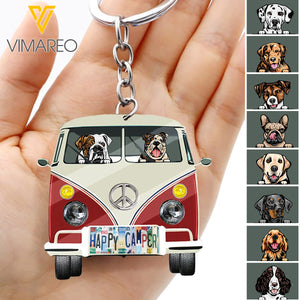 CUSTOMIZED DOG HAPPY CAMPER CAMPING HANGING ORNAMENT