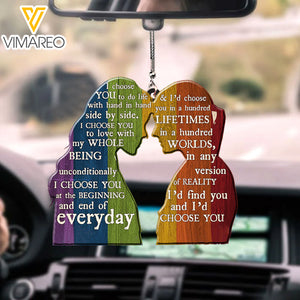 LGBT FEMALE COUPLE CAR HANGING ORNAMENT TNTQ0301