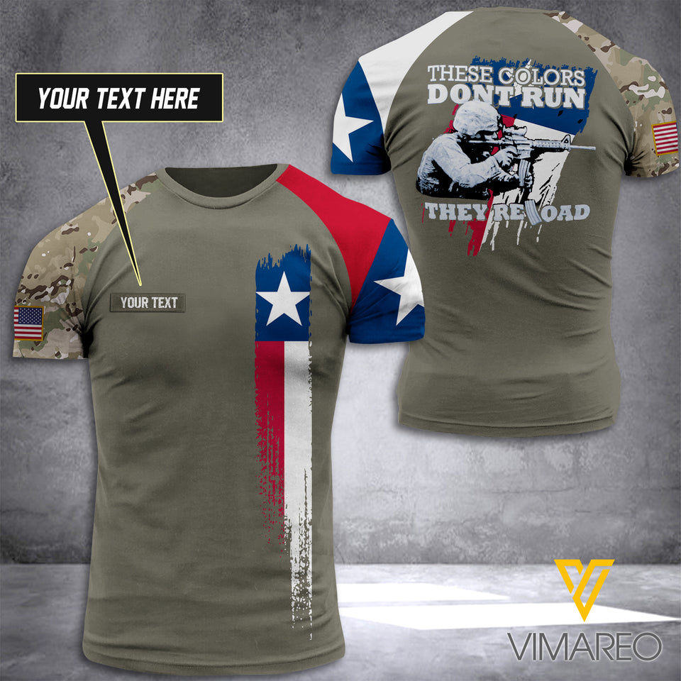 CUSTOMIZED THESE COLORS RELOAD TEXAS ARMY T SHIRT 3D PRINTED