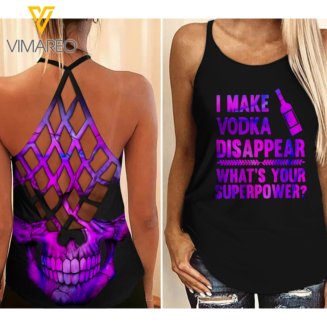 VODKA DISAPPEAR CRISS-CROSS TANK TOP