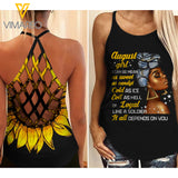 AUGUST GIRL SUNFLOWER CRISS-CROSS TANK TOP TNTN1907