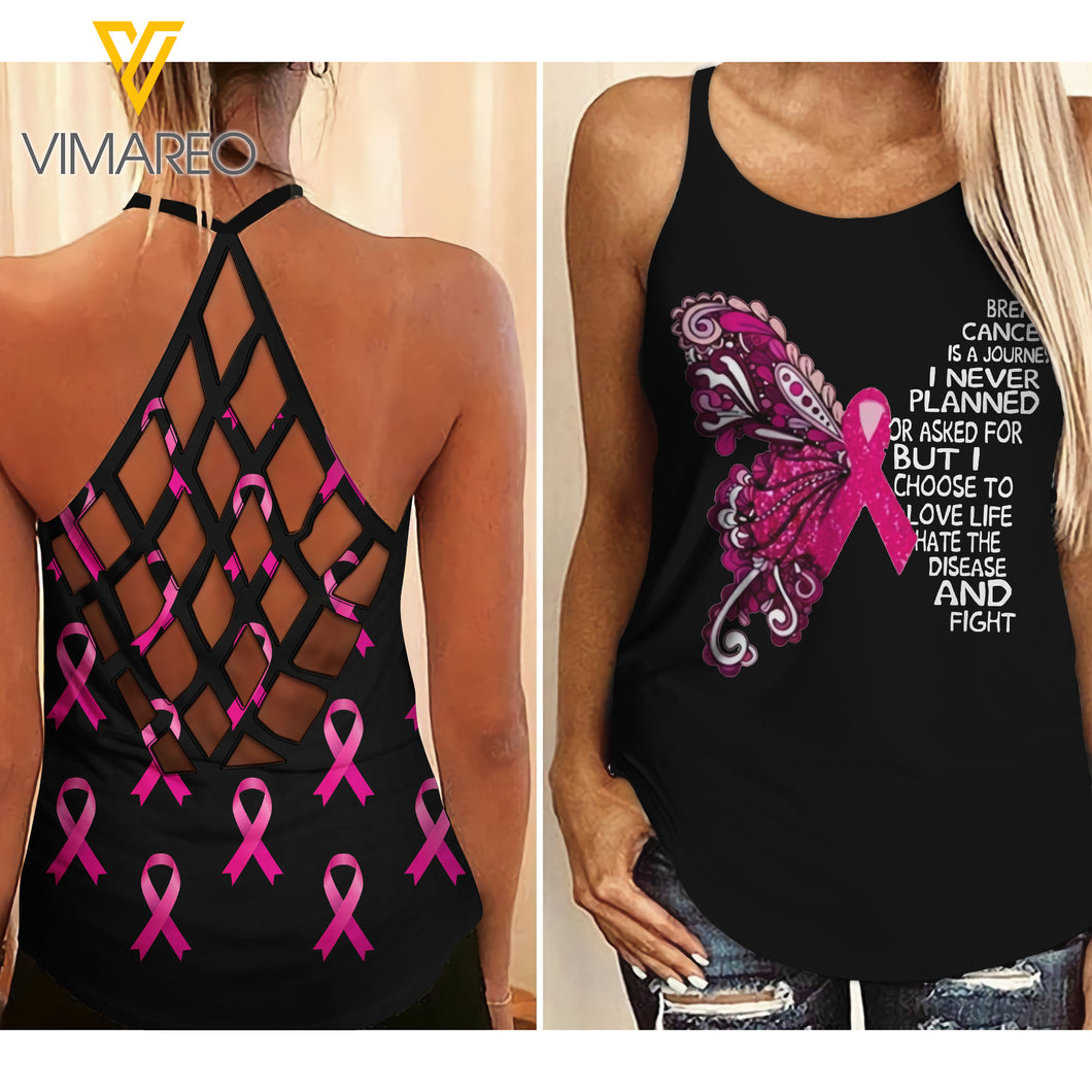 BREAST CANCER AWARENESS CRISS-CROSS TANK TOP TNTN0710