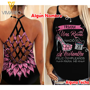 CUSTOMIZED NOVIEMBRE SPANISH GIRL CRISS-CROSS TANK TOP