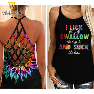 TEQUILA GIRL CRISS-CROSS TANK TOP