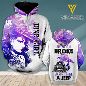 MY ROOM BROKE DRIVE A JEEP JUNE GIRL 3D HOODIE PRINTED TNDT