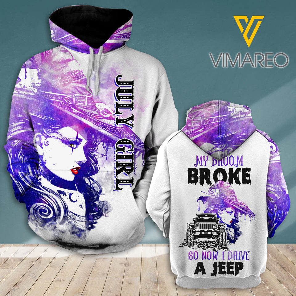 MY ROOM BROKE DRIVE A JEEP JULY GIRL 3D HOODIE PRINTED TNDT