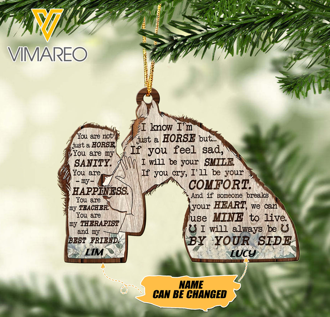 PERSONALIZED GIRL WITH HORSE WOOD HANGING ORNAMENT CHRISTMAS TNTN0211