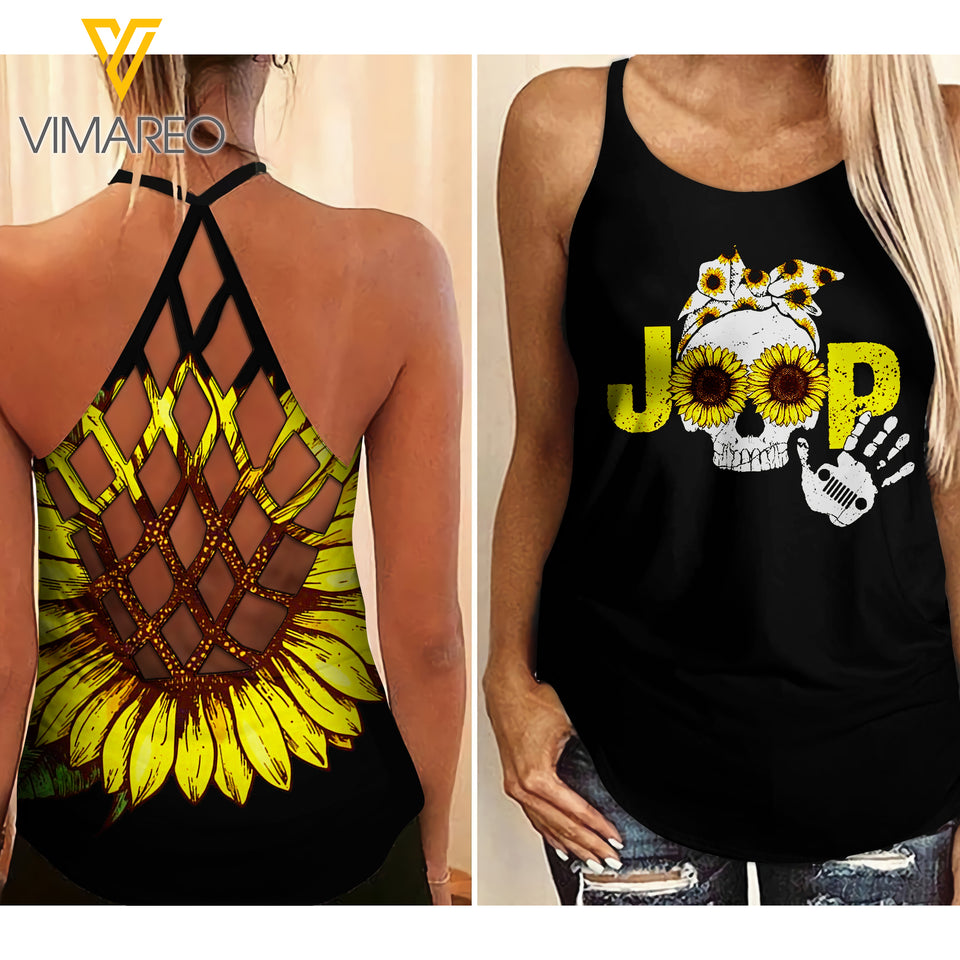 JEEP SUNFLOWER GIRL CRISS-CROSS TANK TOP