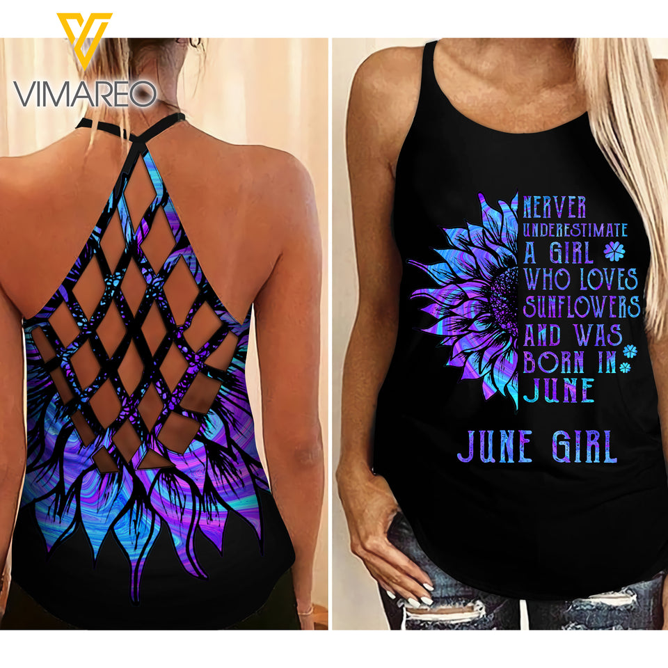 June Girl Criss-Cross Open Back Camisole Tank Top 1603NGBD