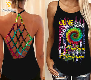 June Girl With Sunshine Criss-Cross Open Back Camisole Tank Top VMYY