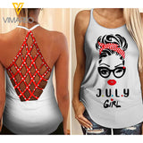 July Girl Criss-Cross Open Back Camisole Tank Top 1603NGBD