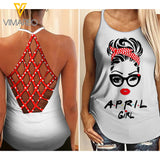 April Girl Criss-Cross Open Back Camisole Tank Top 1503NGBD