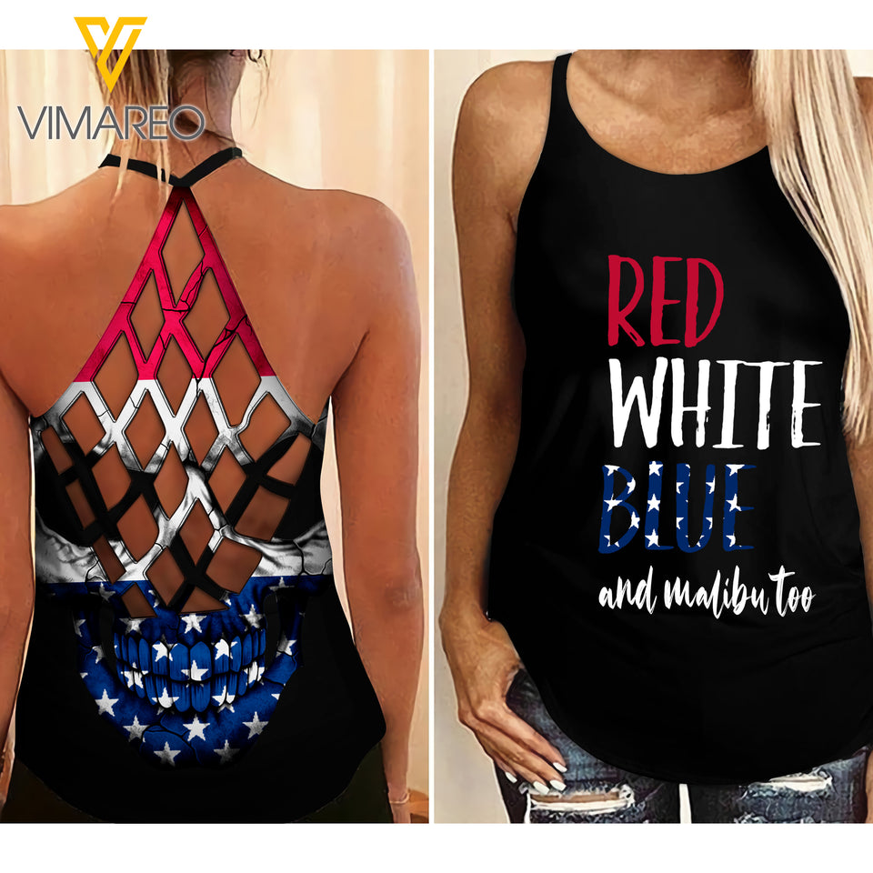 KHMD MALIBU Criss-Cross THICK THIGHS Tank Top Legging