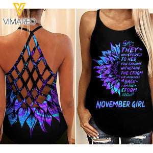 November Girl Criss-Cross Open Back Camisole Tank Top 1303NGBD