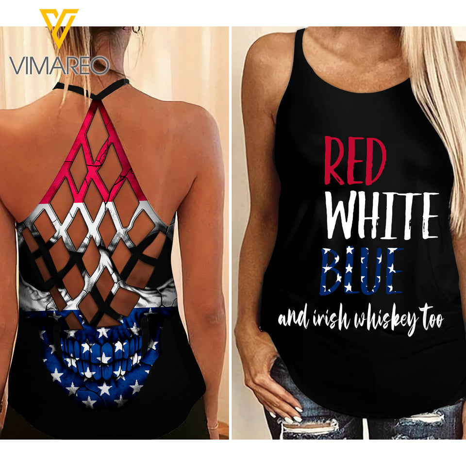 KHMD IRISH WHISKEY Criss-Cross THICK THIGHS Tank Top Legging
