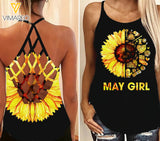 May Crochet and Knitting Girl Criss-Cross Open Back Camisole Tank Top