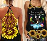 PHN Frenchie Dog Criss-Cross Open Back Camisole Tank Top Legging MAR-MD13