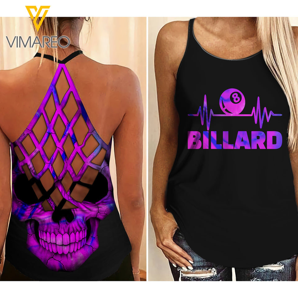 BILLARD SKULL CRISS-CROSS TANK TOP
