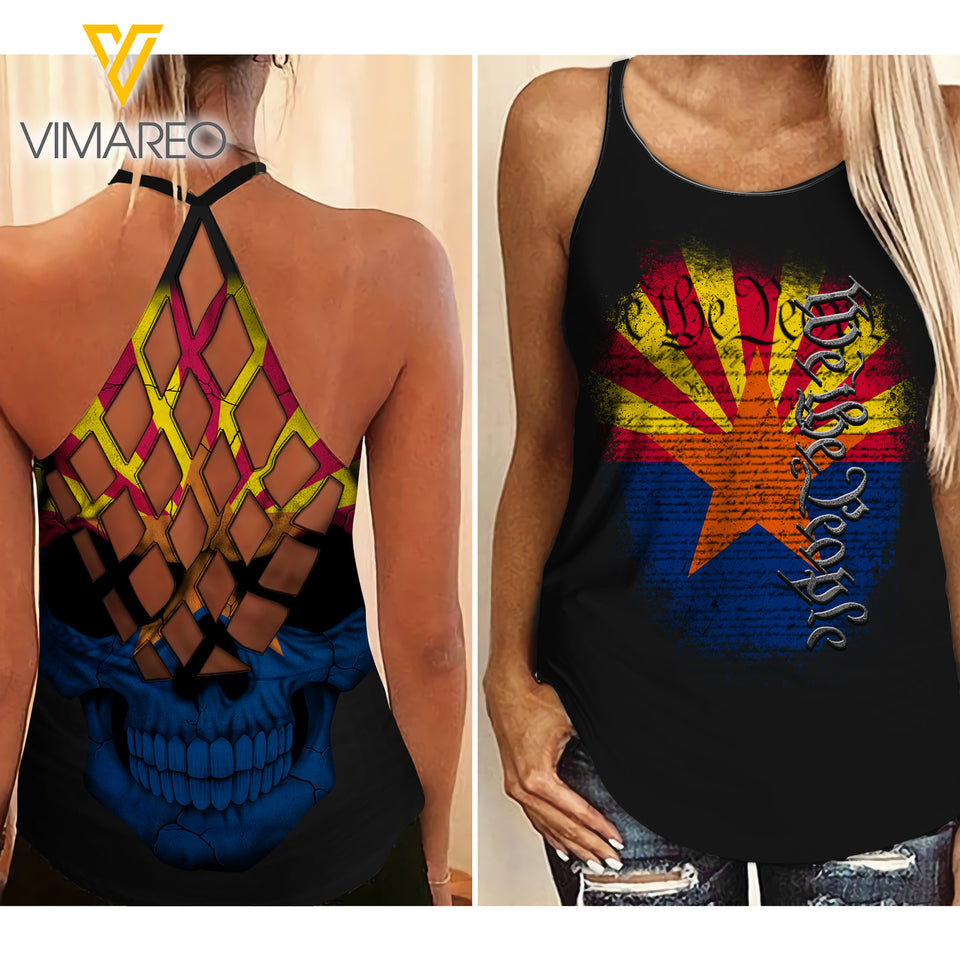 WE THE PEOPLE ARIZONA CRISS-CROSS OPEN BACK CAMISOLE TANK TOP