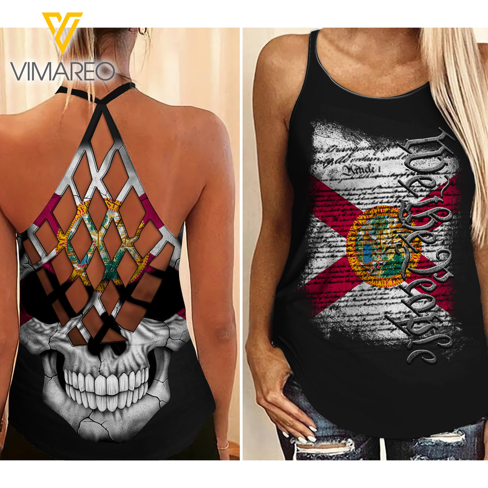 FLORIDA-WE THE PEOPLE CRISS-CROSS OPEN BACK CAMISOLE TANK TOP