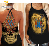 WE THE PEOPLE NEW JERSEY CRISS-CROSS OPEN BACK CAMISOLE TANK TOP
